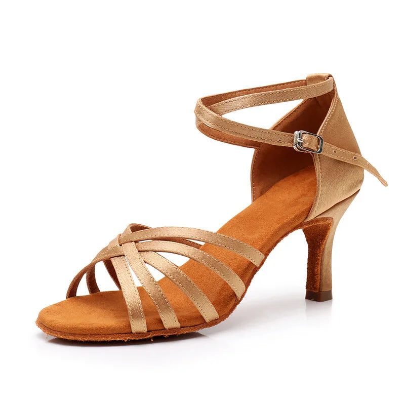 Sandália Feminina de Dança Latina – Salto 5 ou 7 cm