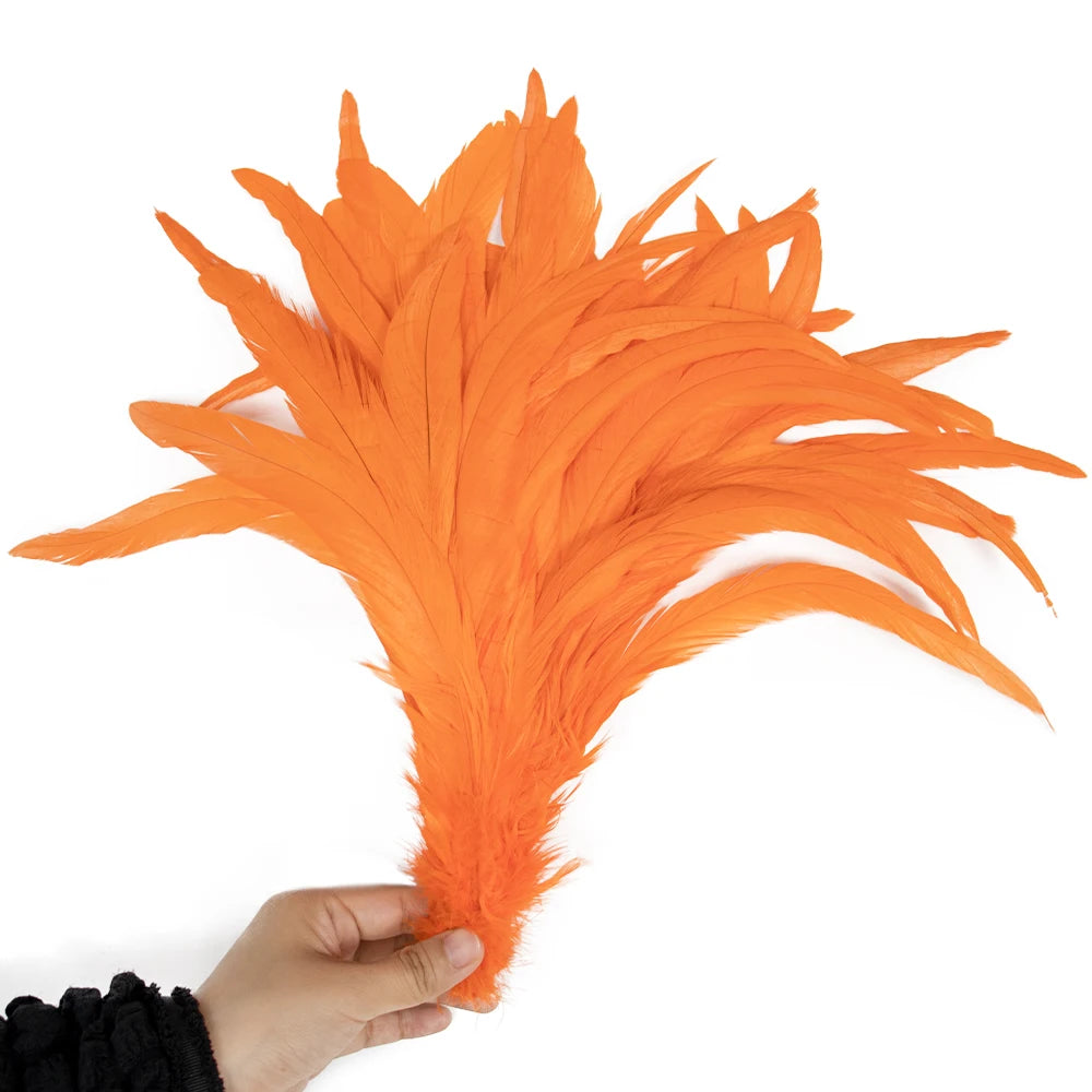 Plumas Naturais de Cauda de Galo 100 Peças