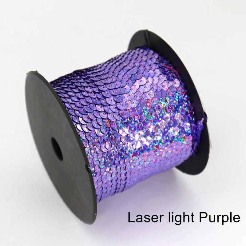 5/ 100 jardas 6mm lantejoulas fita redonda plana lantejoulas laser giltter lantejoulas para artesanato costura pano acessório lantejoulas guarnição