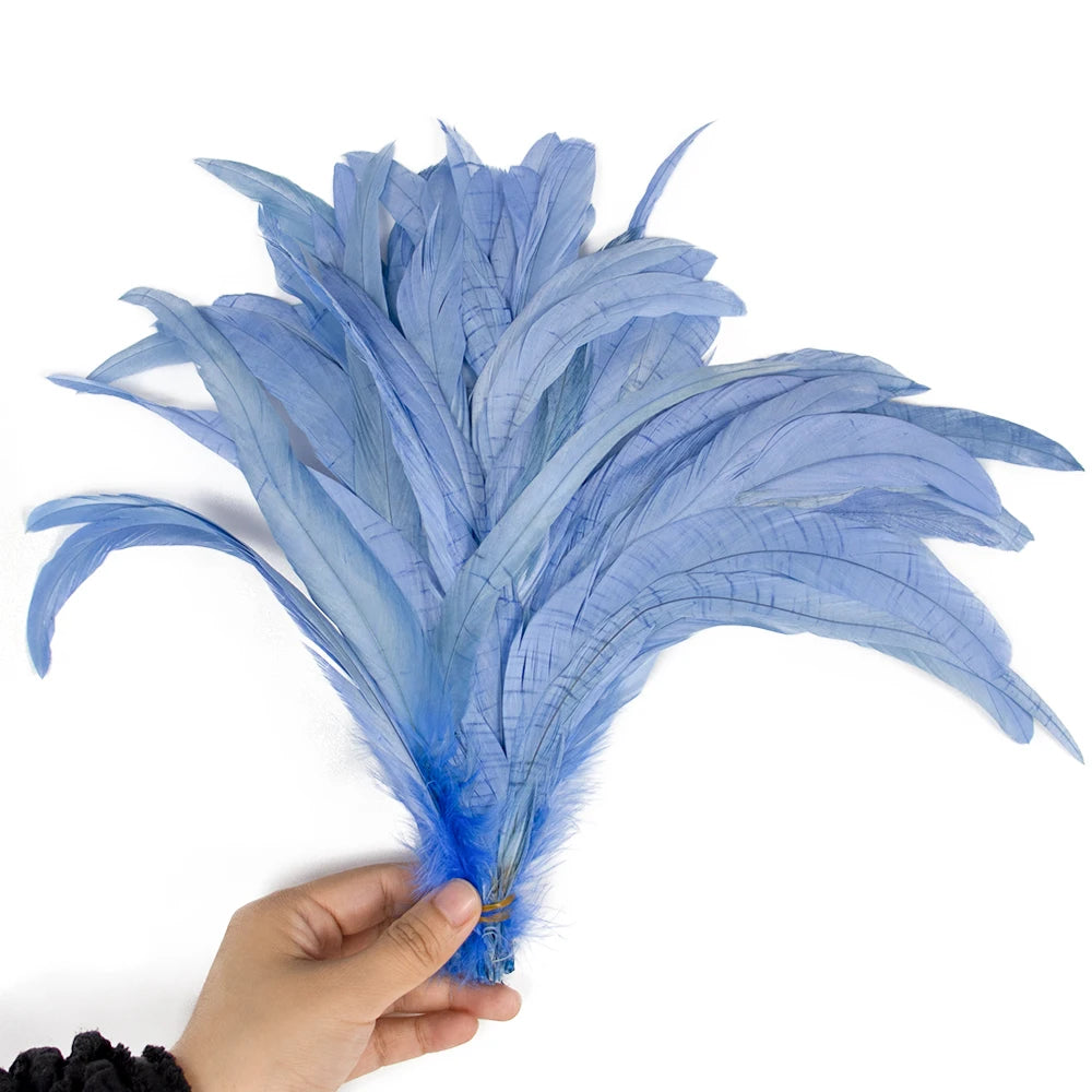 Plumas Naturais de Cauda de Galo 100 Peças