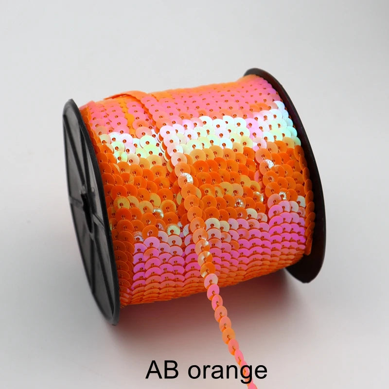 5/ 100 jardas 6mm lantejoulas fita redonda plana lantejoulas laser giltter lantejoulas para artesanato costura pano acessório lantejoulas guarnição
