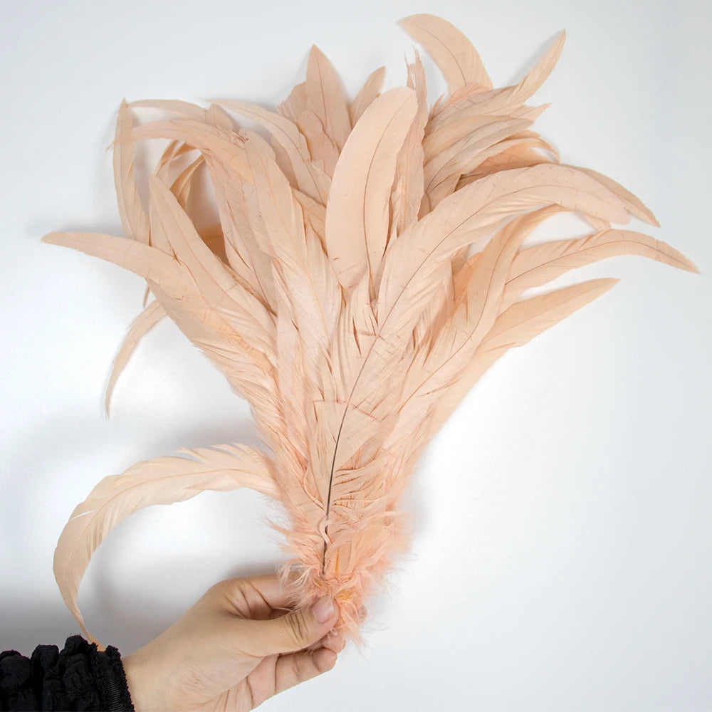 Plumas Naturais de Cauda de Galo 100 Peças