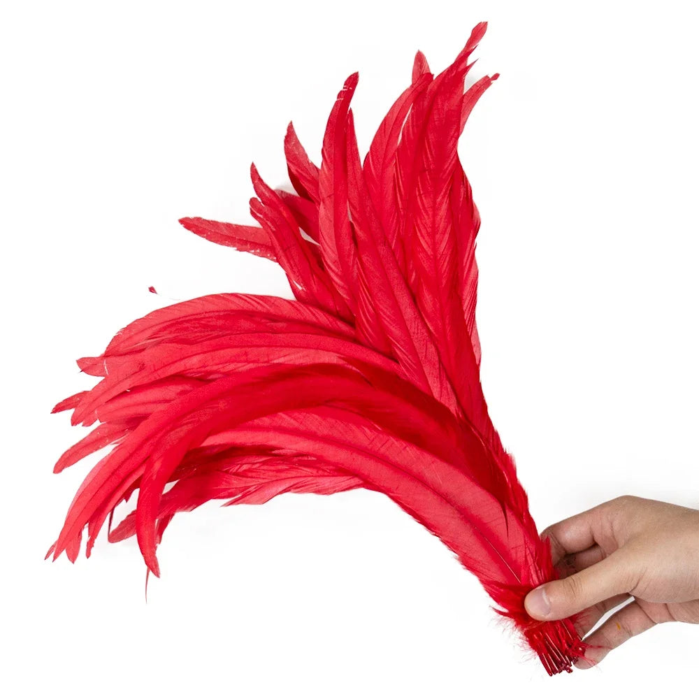Plumas Naturais de Cauda de Galo 100 Peças
