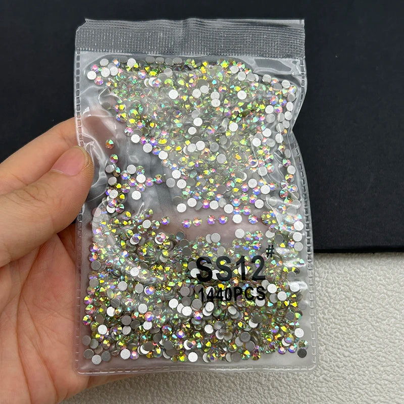 1440 Peças/saco AB/Transparente Mini Diamantes Redondos Ponto de Luz