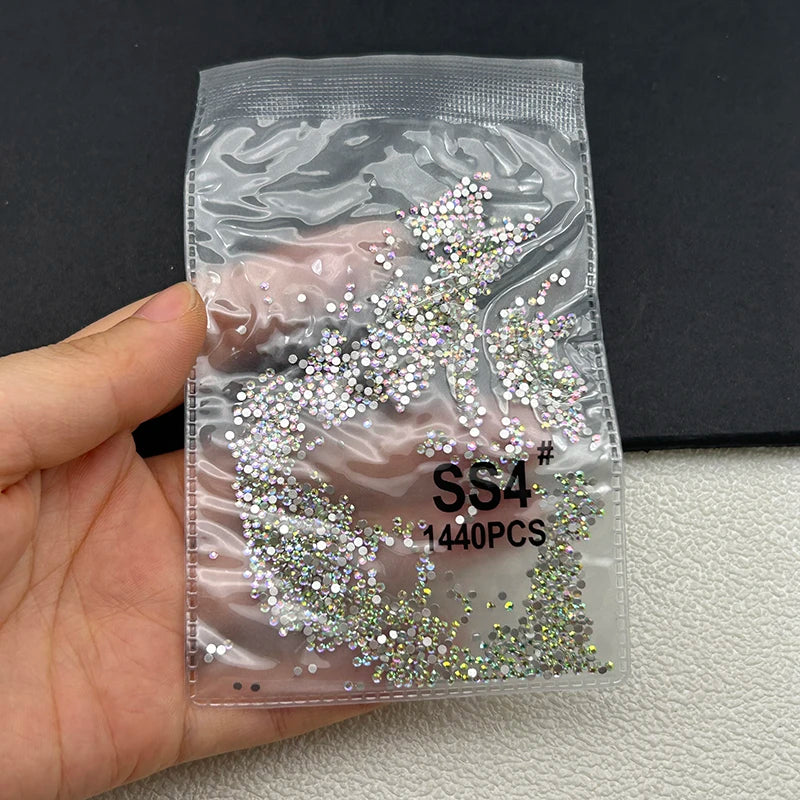 1440 Peças/saco AB/Transparente Mini Diamantes Redondos Ponto de Luz