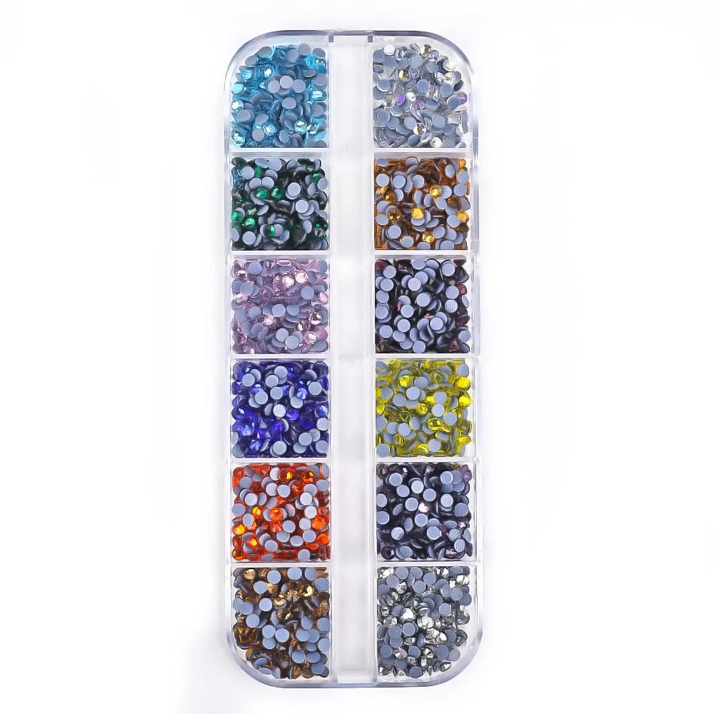 Strass de Fixação, Cores Mistas, Cristal de Vidro
