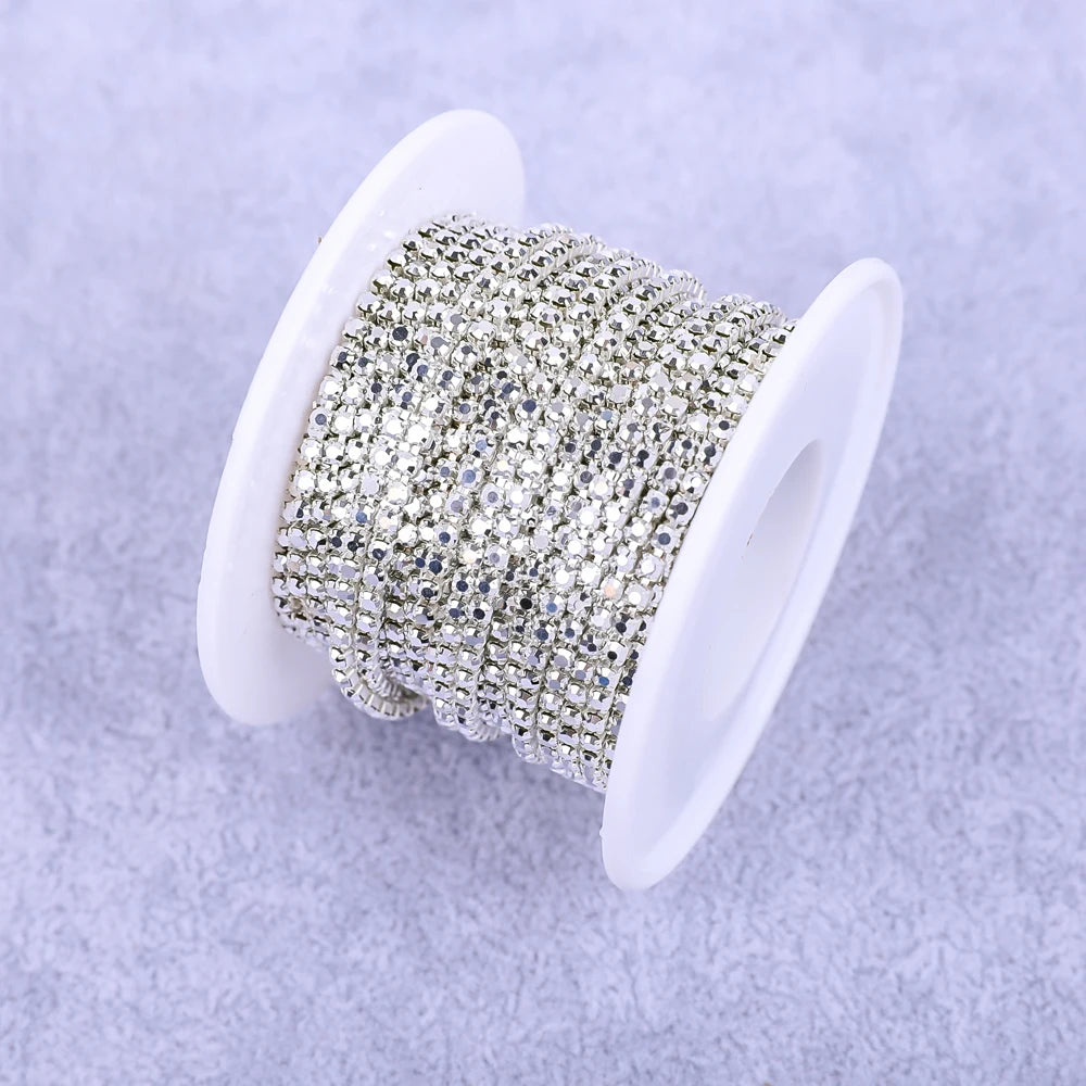 Corrente de Strass em Cristal para Costura