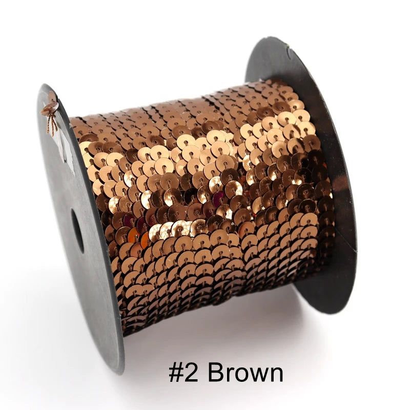 5/ 100 jardas 6mm lantejoulas fita redonda plana lantejoulas laser giltter lantejoulas para artesanato costura pano acessório lantejoulas guarnição